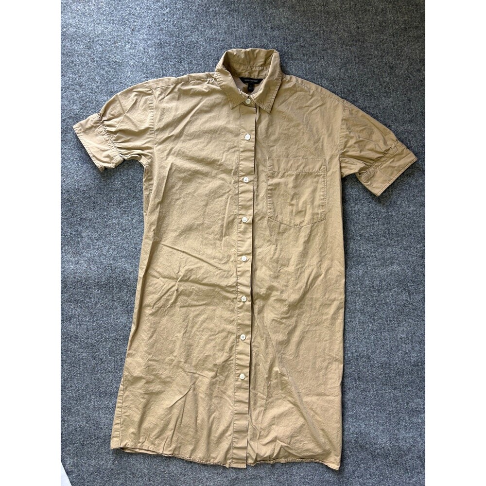 Banana Republic Dress Womens Small Tan / Khaki Button Up Short Sleeve Pocket
